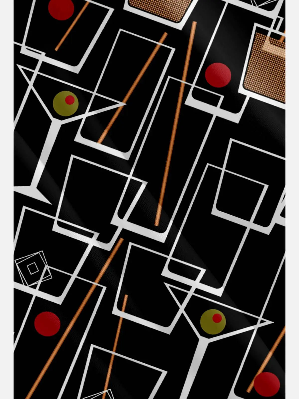 Tall Men's Mid-Century Cocktail Art Short Sleeve Shirt ElevenOasis