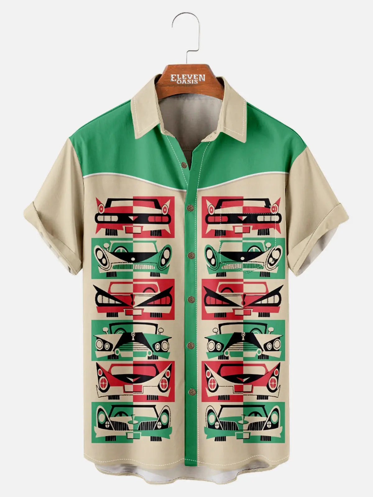 Tall Men's Vintage Hot Rod Gallery Short Sleeve Shirt Eleven Oasis