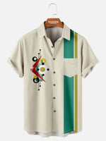 Men's Mid-Century Modern Abstract Short Sleeve Shirt Eleven Oasis