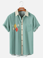Men's Mid-Century Modern Geometric Short Sleeve Shirt ElevenOasis