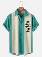 Men's Mid-Century Modern Abstract Bowling Short Sleeve Shirt ElevenOasis