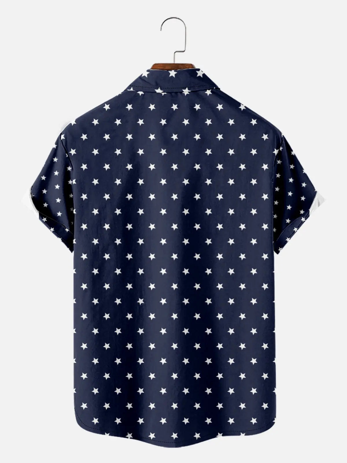 Tall Men's American Flag Stars Stripes Short Sleeve Shirt Eleven Oasis