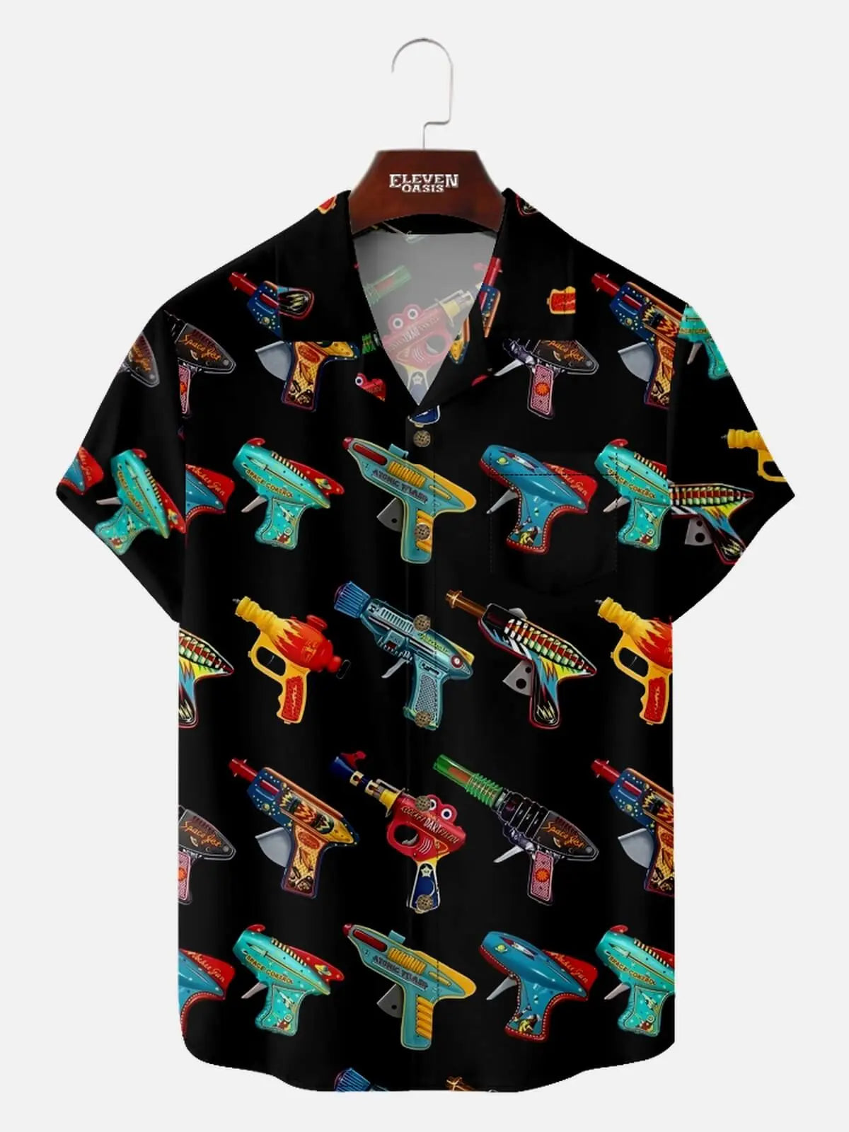 Men's Retro Space Blaster Short Sleeve Shirt Eleven Oasis
