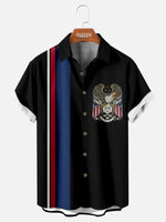 Tall Men's American Eagle Patriotic Racing Short Sleeve Shirt Eleven Oasis