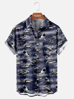 Men's Great White Sharks All Over Print short Sleeve Shirt Eleven Oasis
