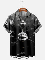 Tall Men's Monochrome Shark Attack Short Sleeve Shirt ElevenOasis