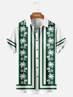 Men's Tropical Palm Stripe Short Sleeve Shirt Eleven Oasis
