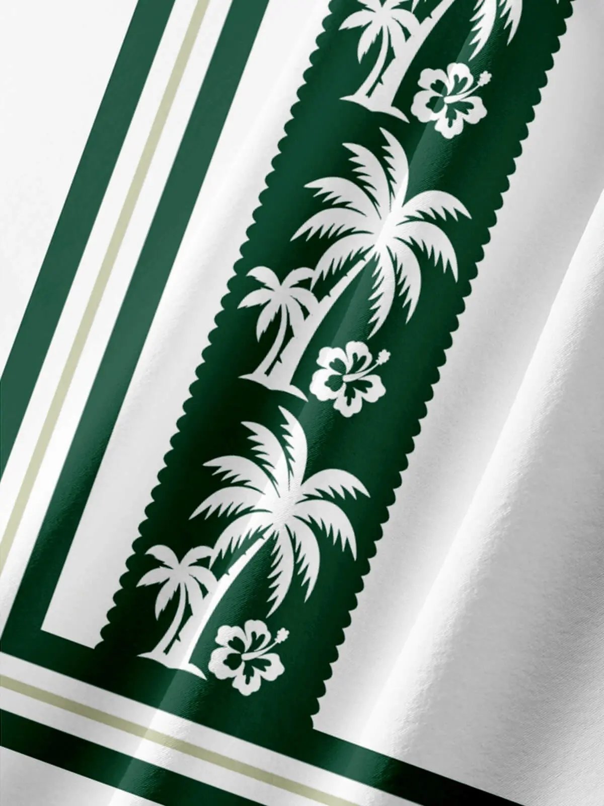 Tall Men's Tropical Palm Stripe Short Sleeve Shirt ElevenOasis