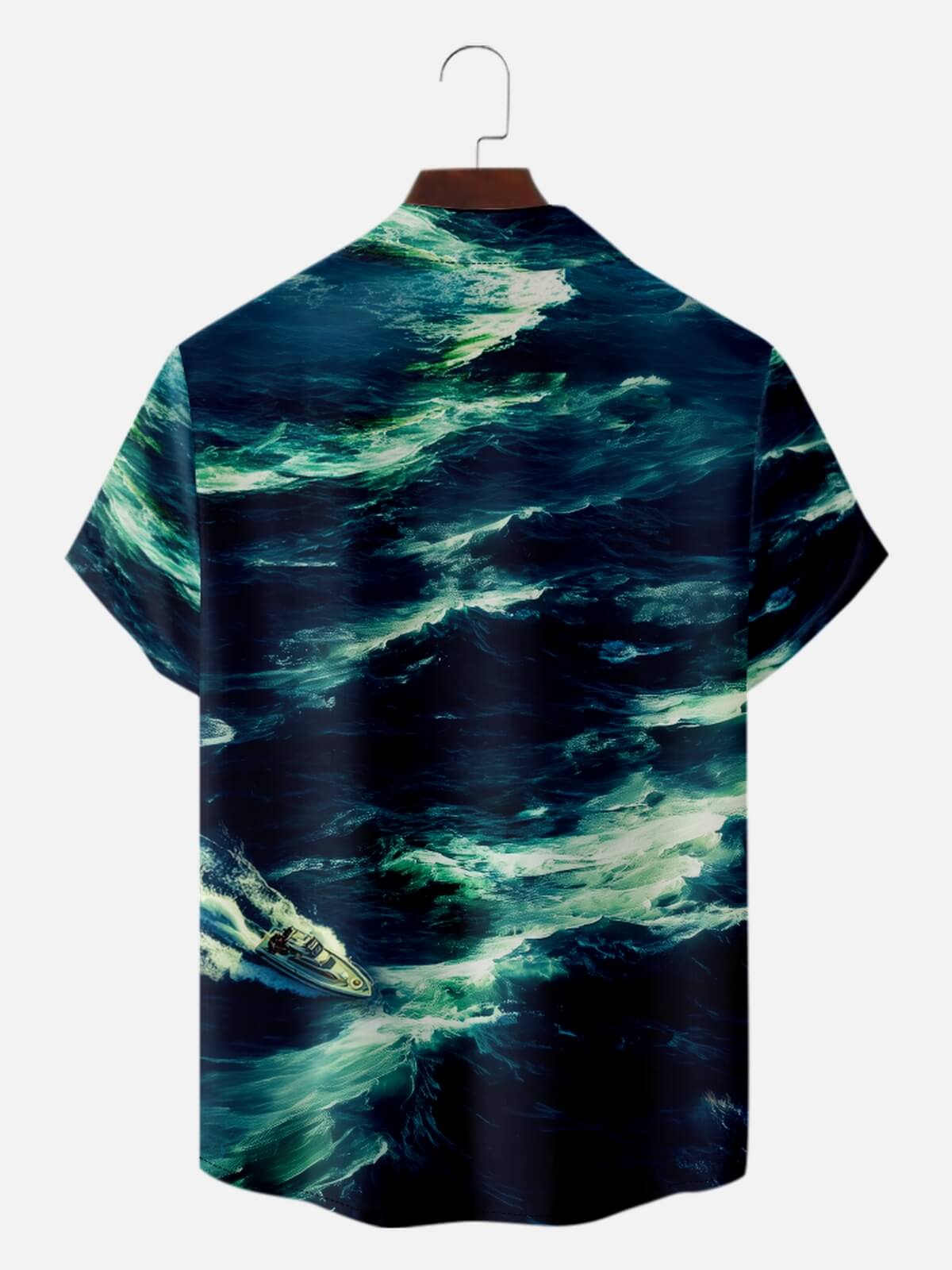 Men's Stormy Seas Yacht Hawaiian Short Sleeve Shirt Eleven Oasis