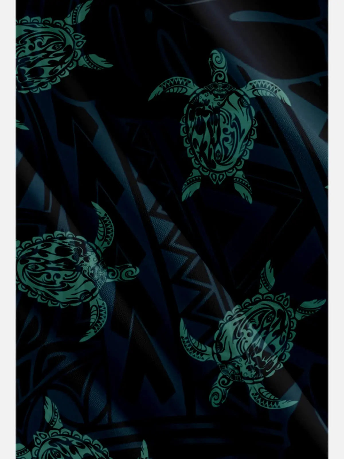Tall Men's Dark Ocean Sea Turtle Hawaiian Short Sleeve Shirt ElevenOasis