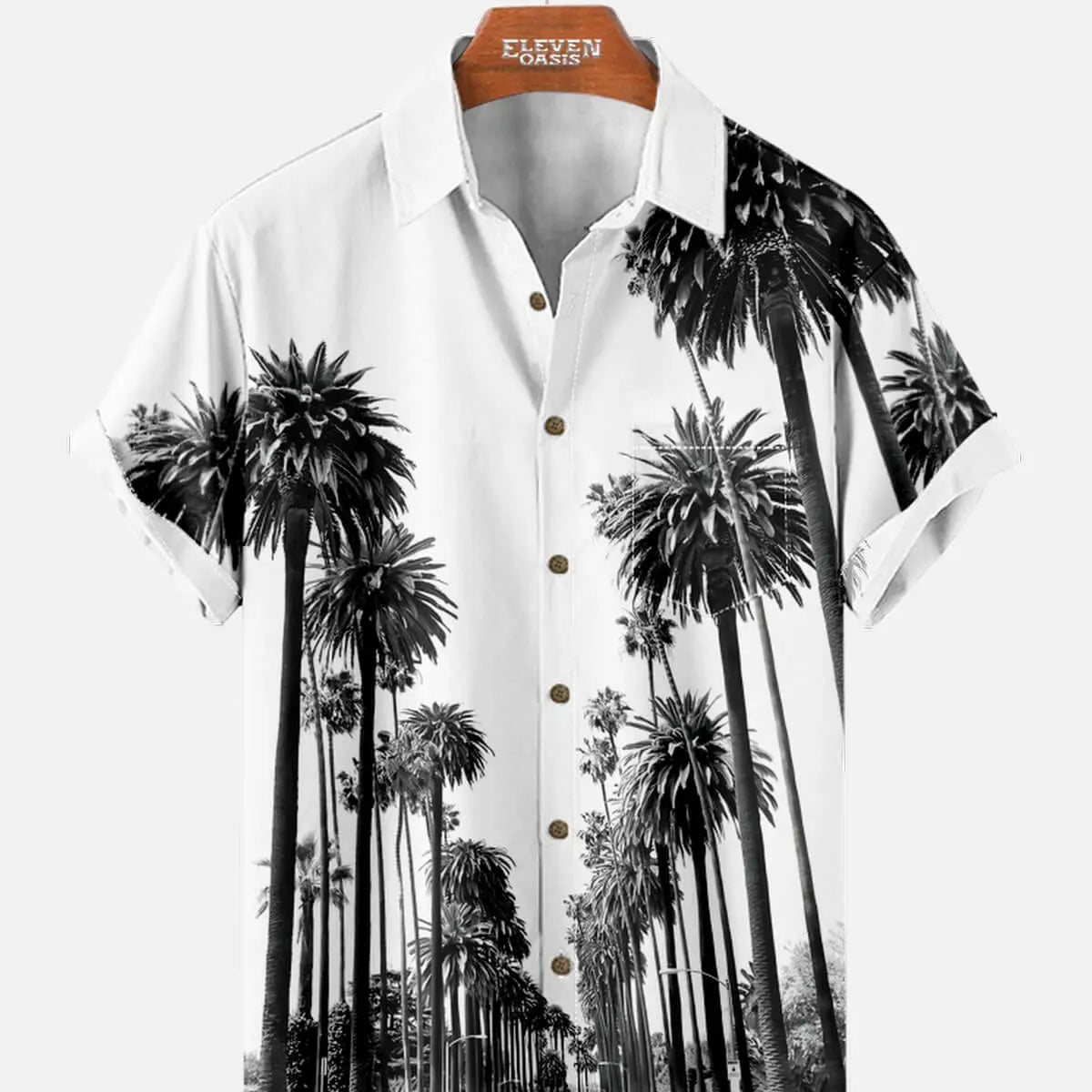 Tall Men's California Boulevard Palm Short Sleeve Shirt ElevenOasis