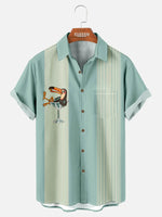 Men's Martini Toucan Stripe Bowling Shirt Eleven Oasis