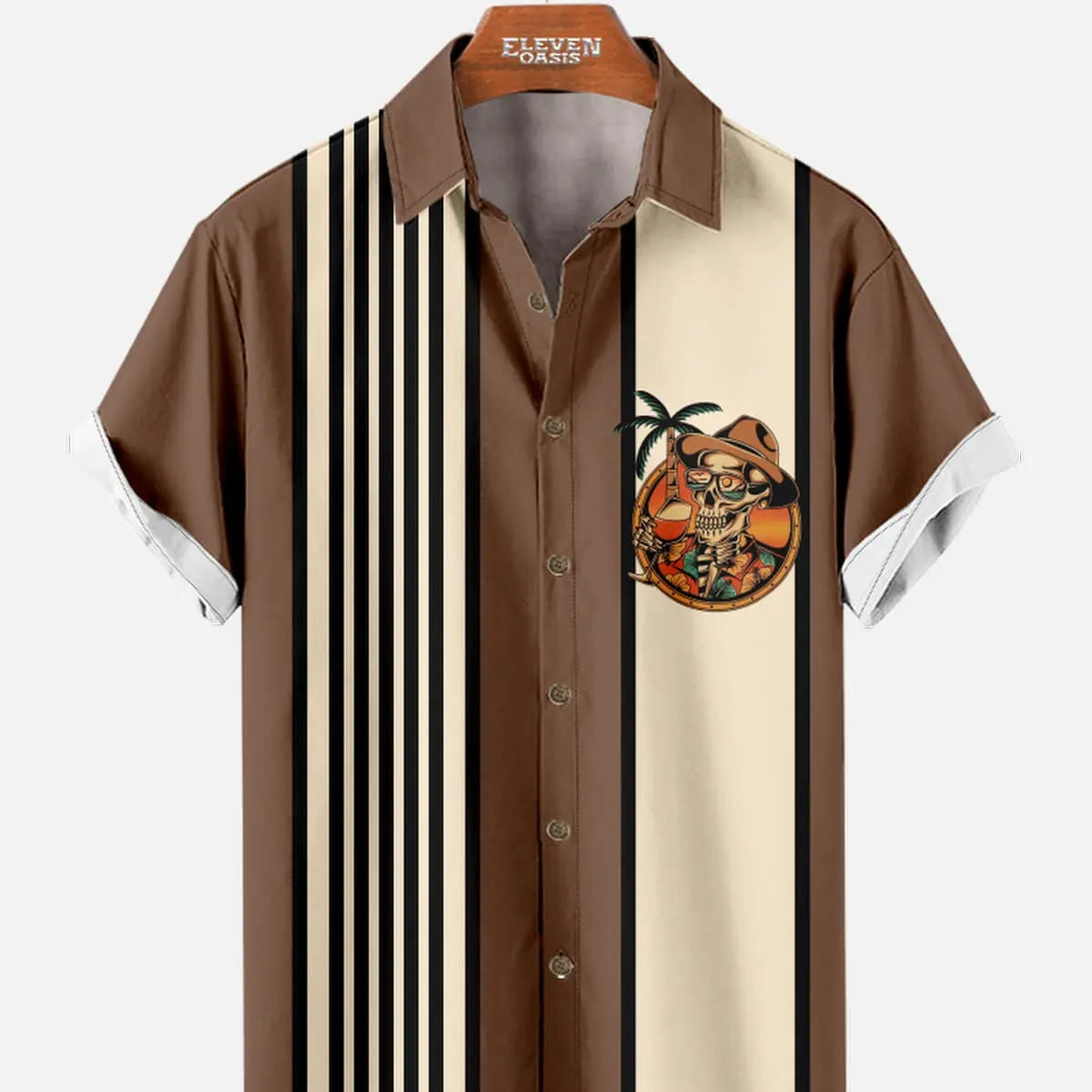 Tall Men's Skeleton Luau Bowling Shirt Eleven Oasis