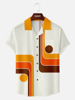 Men's Groovy Geometric Short Sleeve Shirt ElevenOasis