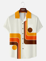 Men's Groovy Geometric Short Sleeve Shirt ElevenOasis