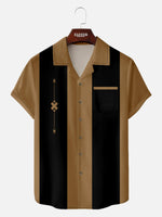 Men's Diamond Panel Bowling Short Sleeve Shirt ElevenOasis