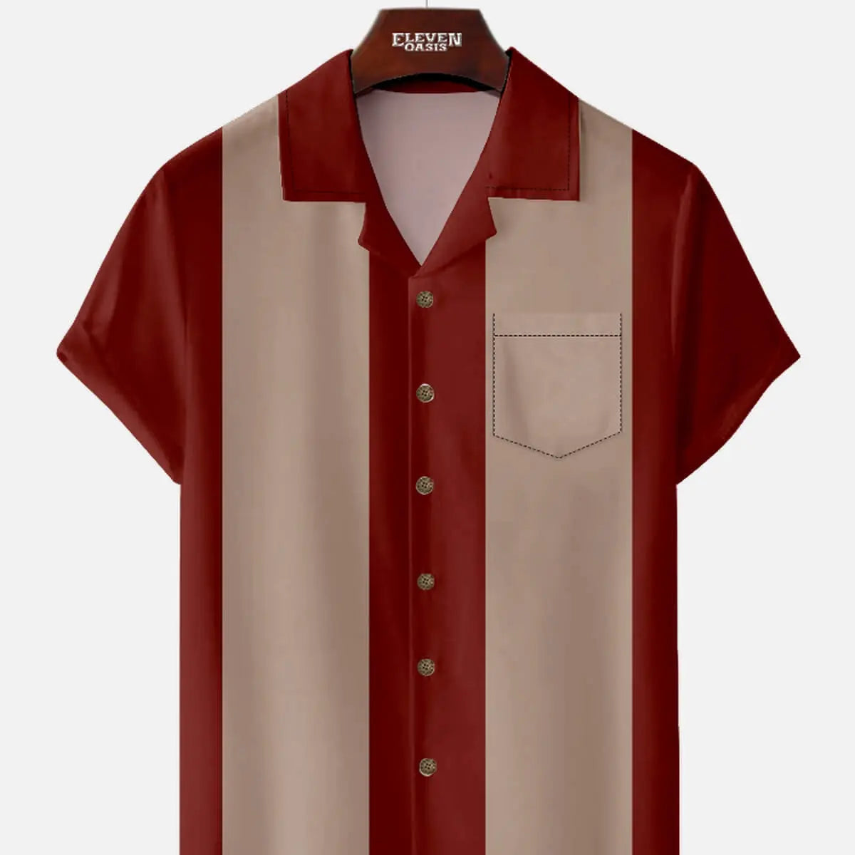 Men's Retro Bowling Short Sleeve Shirt ElevenOasis