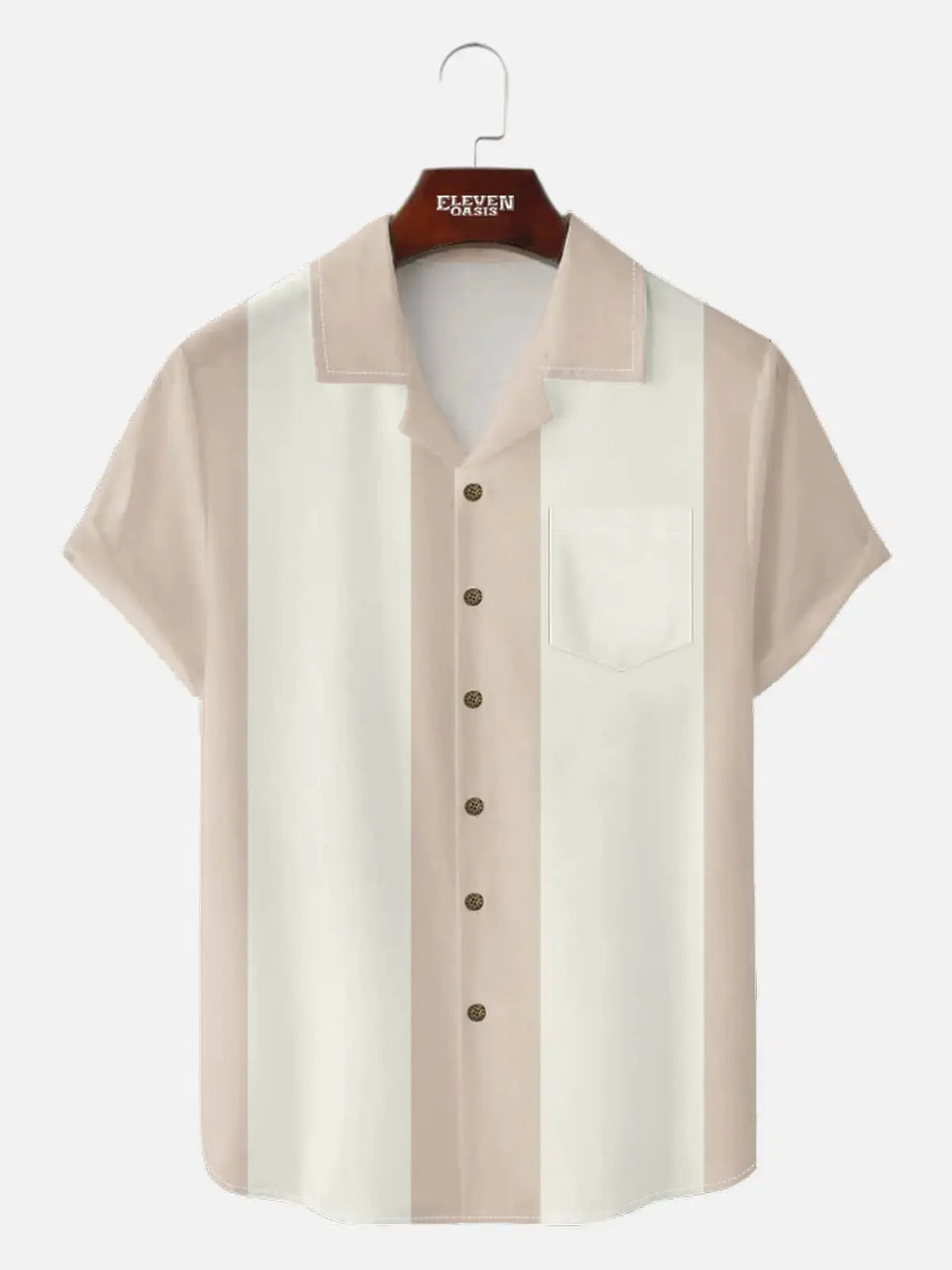 Men's Classic Customizable Bowling Style Short Sleeve Shirt ElevenOasis