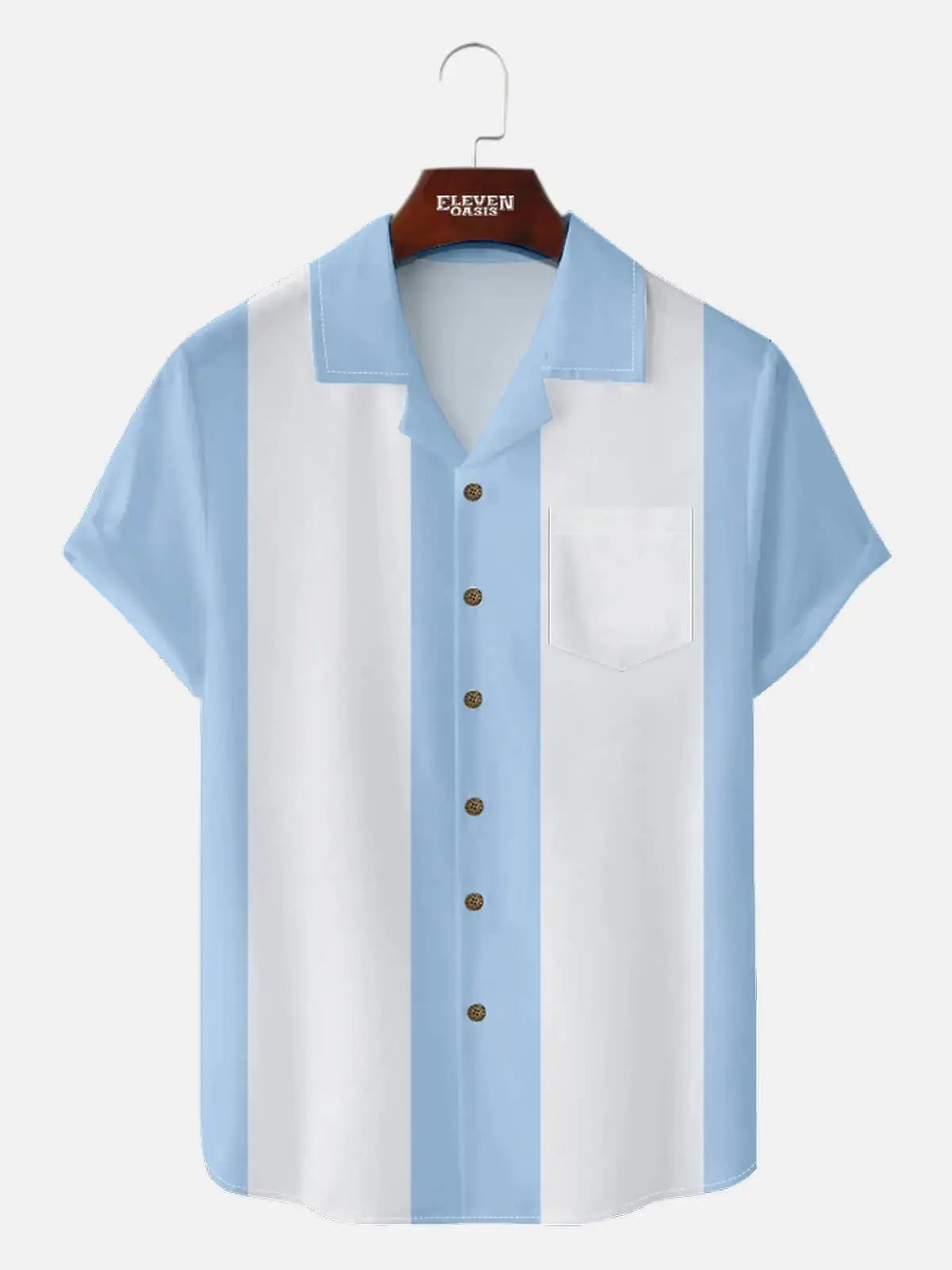 Men's Classic Customizable Bowling Style Short Sleeve Shirt ElevenOasis