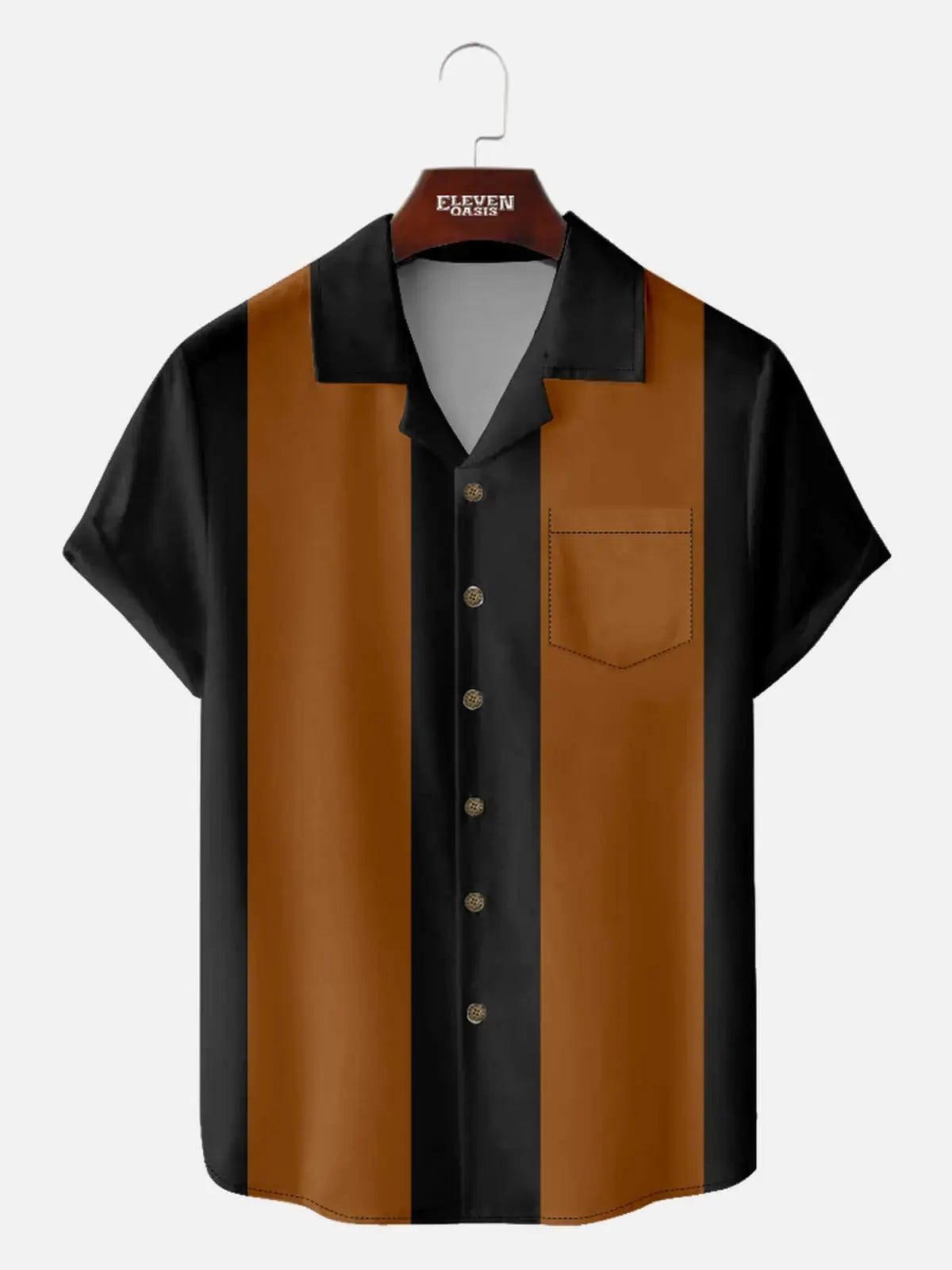 Men's Classic Customizable Bowling Style Short Sleeve Shirt ElevenOasis