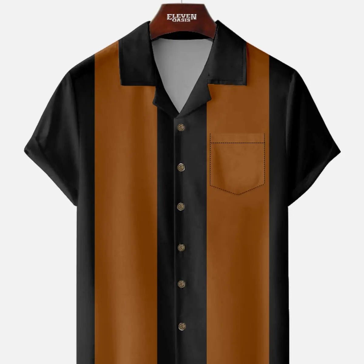 Men's Retro Bowling Short Sleeve Shirt ElevenOasis