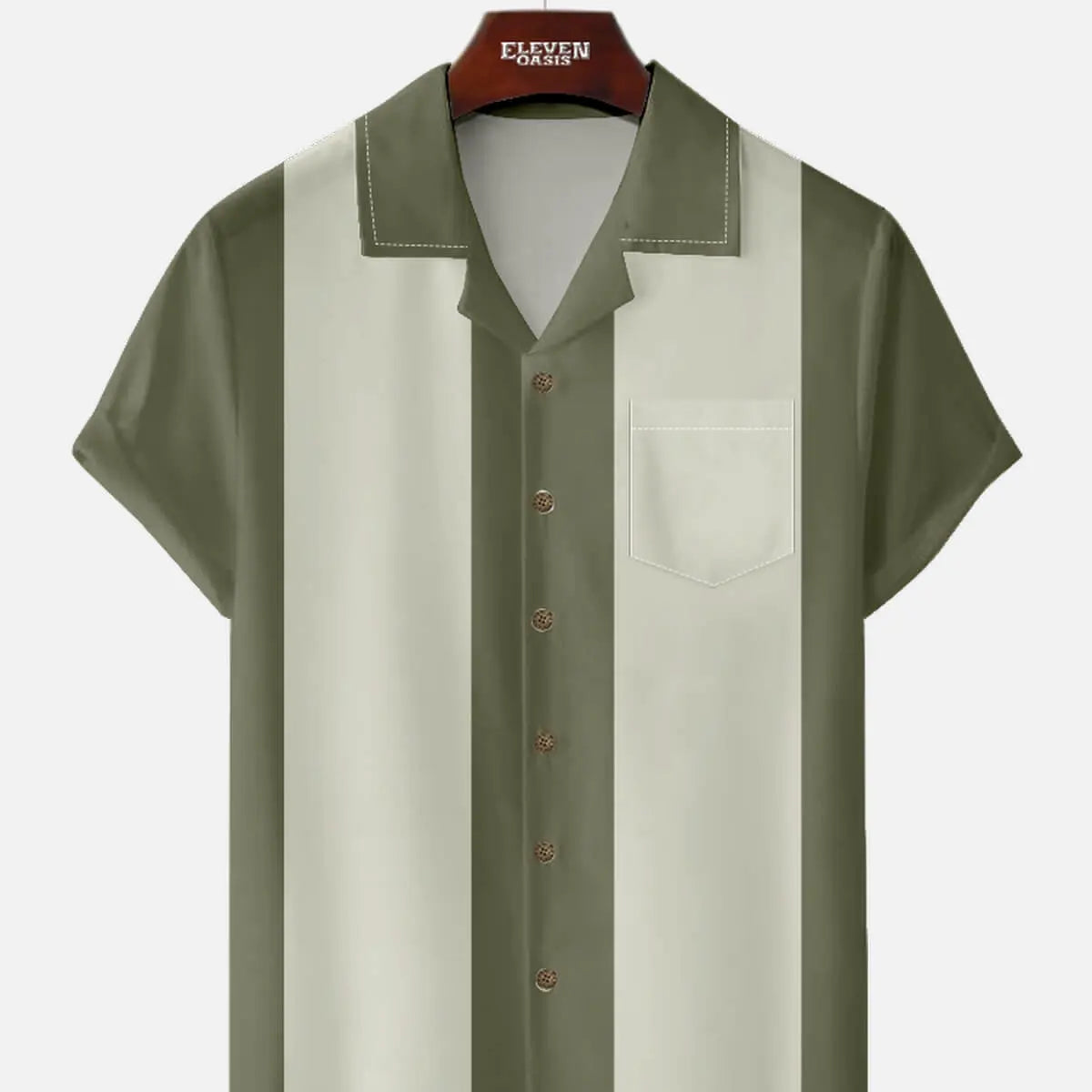 Men's Retro Bowling Short Sleeve Shirt ElevenOasis