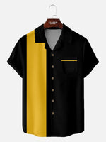 Men's Color Block Panel Short Sleeve Shirt ElevenOasis