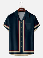 Men's Contrast Trim Border Short Sleeve Shirt ElevenOasis