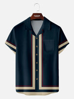 Men's Contrast Trim Border Short Sleeve Shirt ElevenOasis