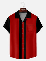 Men's Classic Racing Stripe Bowling Short Sleeve Shirt Eleven Oasis