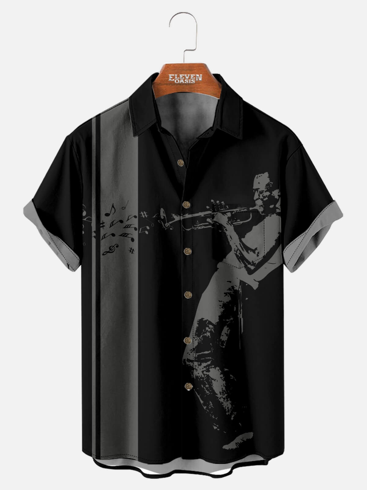 Men's Jazz Trumpet Player Short Sleeve Shirt Eleven Oasis