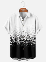 Men's Music Note Gradient Short Sleeve Shirt Eleven Oasis