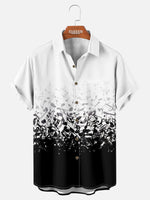 Tall Men's Music Note Gradient Short Sleeve Shirt Eleven Oasis