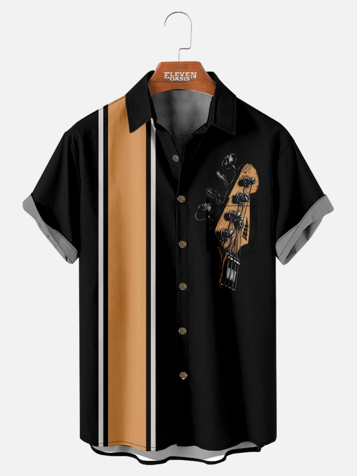 Tall Men's Bass Guitar Short Sleeve Shirt Eleven Oasis