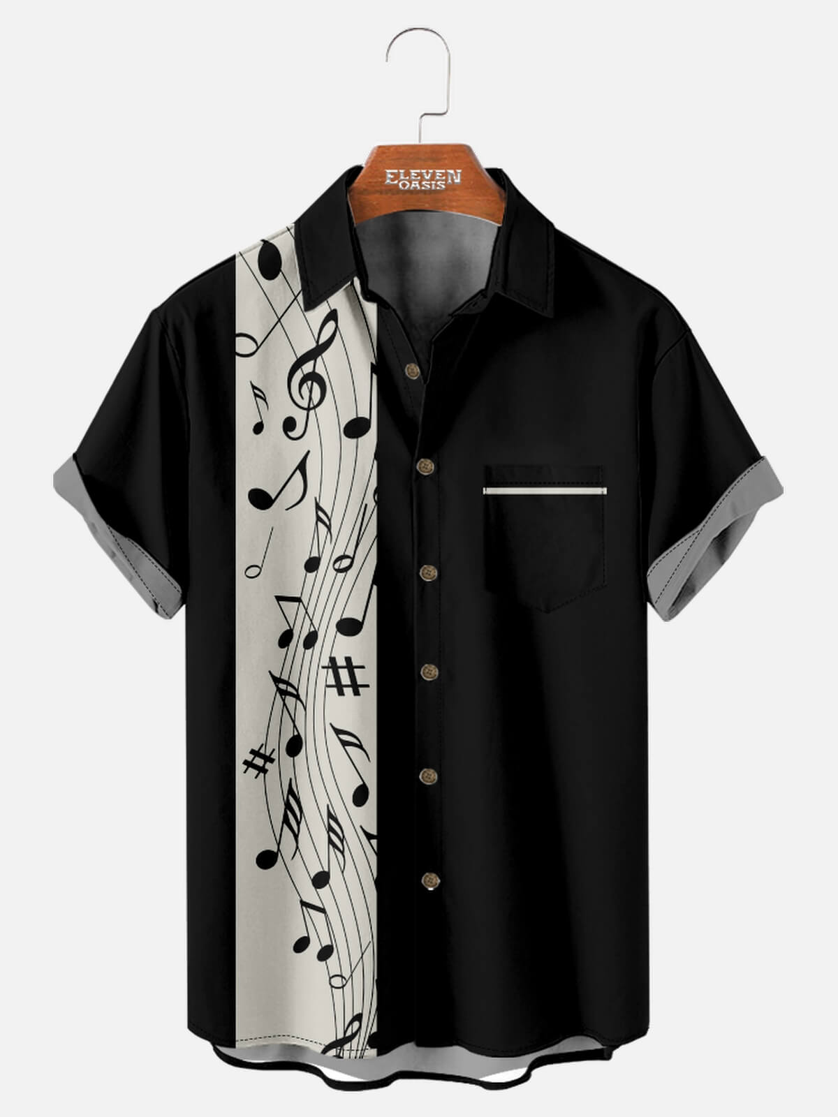 Men's Sheet Music Short Sleeve Shirt Eleven Oasis