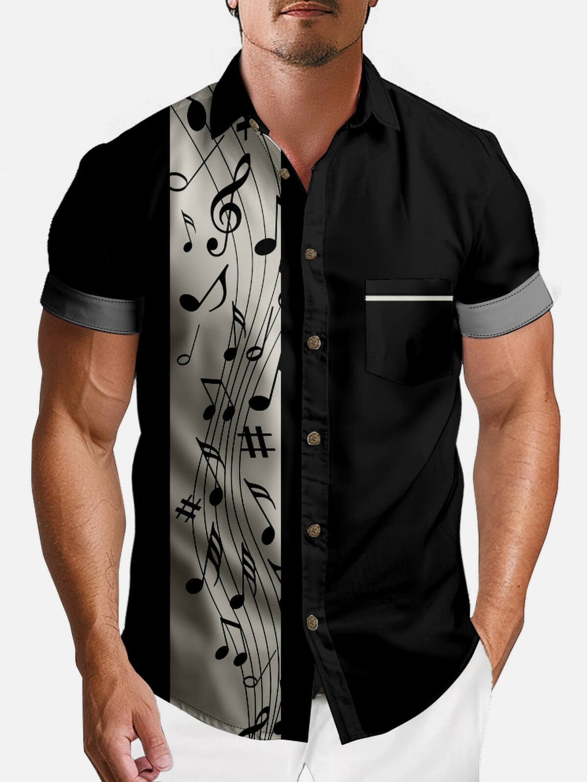 Men's Sheet Music Short Sleeve Shirt Eleven Oasis