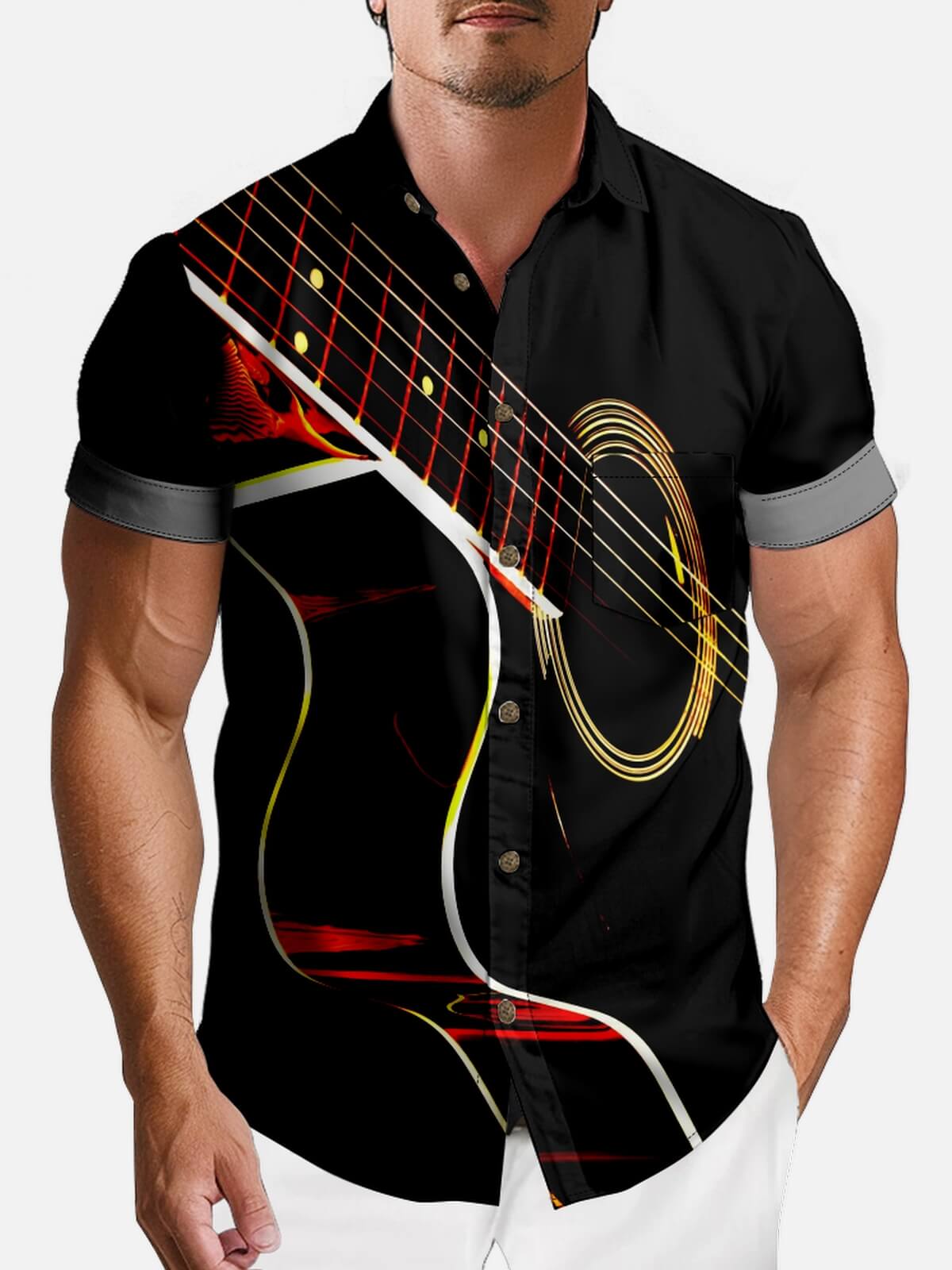 Tall Men's Acoustic Vibe Short Sleeve Shirt Eleven Oasis