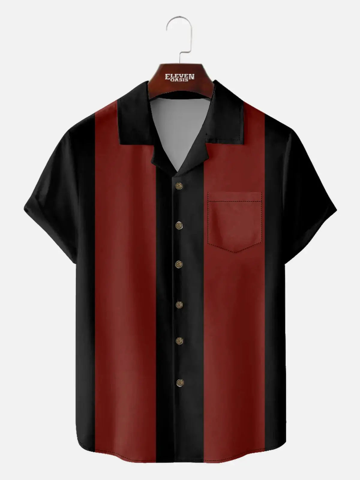 Men's Classic Customizable Bowling Style Short Sleeve Shirt ElevenOasis