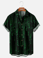 Men's Matrix Code Movie Short Sleeve Shirt Eleven Oasis