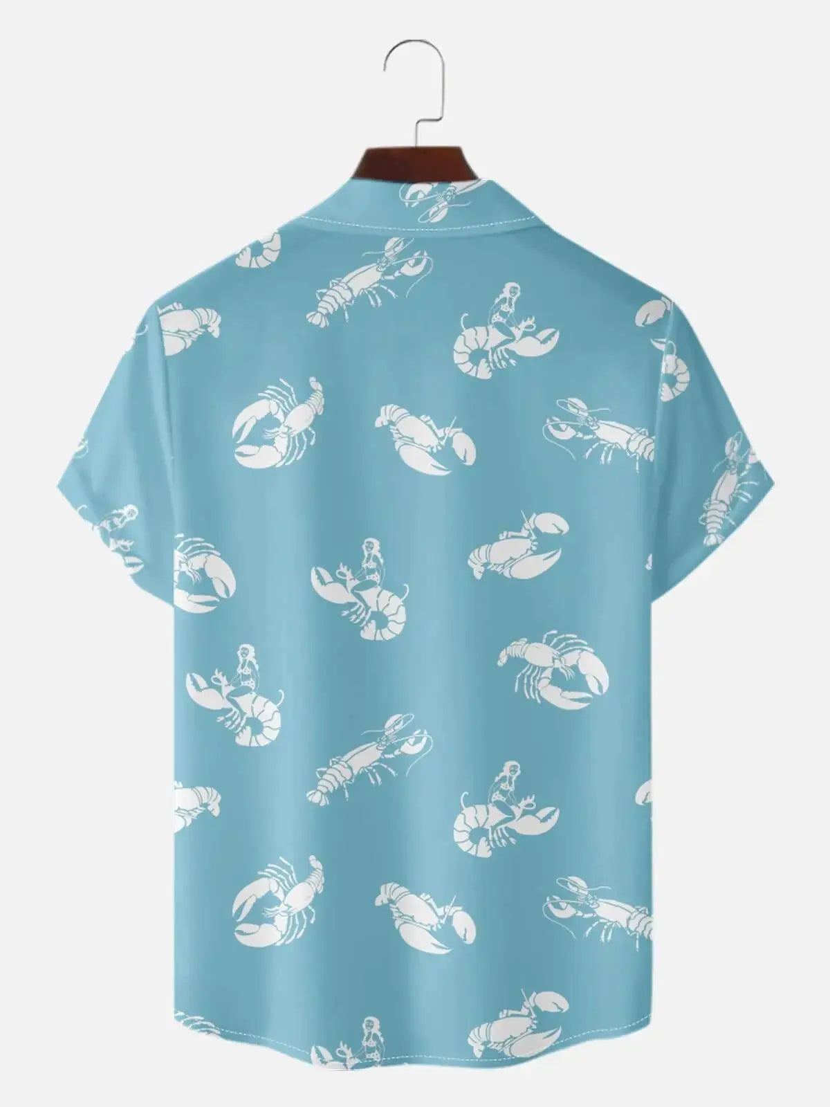 Men's Lobster Pin-Up Short Sleeve Shirt ElevenOasis