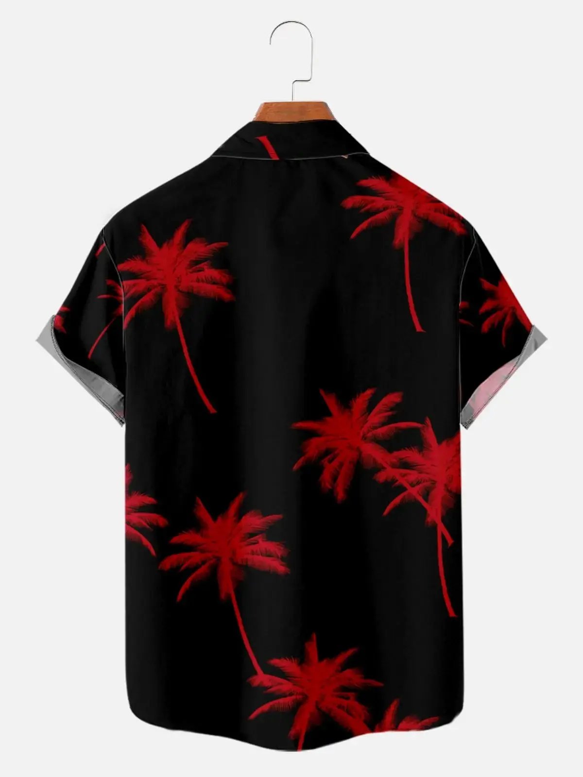 Men's Coconut Tree Pattern Basic Short Sleeve Shirt ElevenOasis