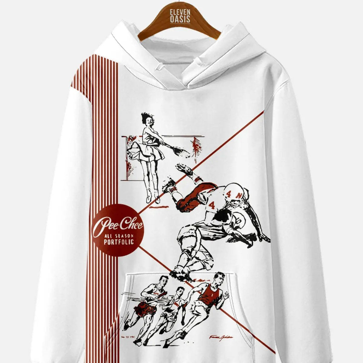 Unisex Pee Chee Folder Front Cover Nostalgia Hoodie Eleven Oasis