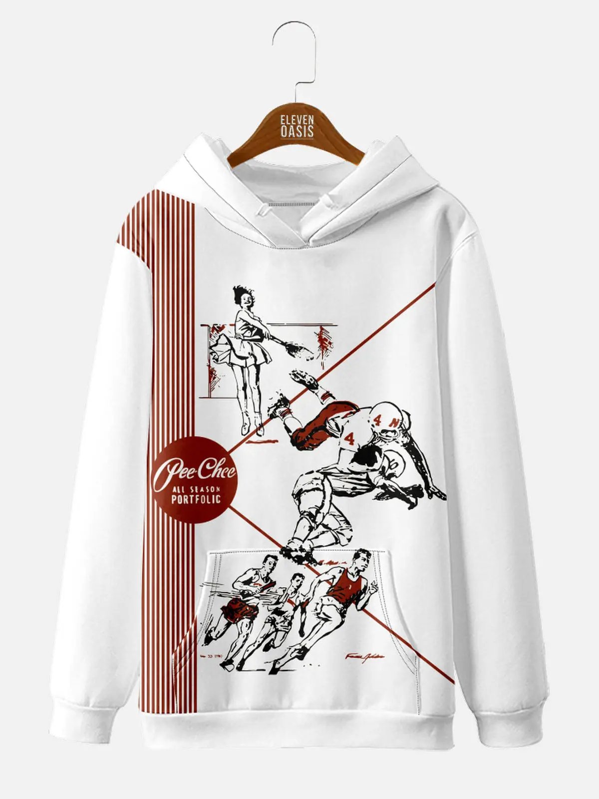 Unisex Pee Chee Folder Front Cover Nostalgia Hoodie Eleven Oasis