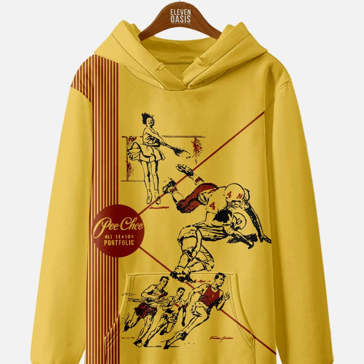 Unisex Pee Chee Folder Front Cover Nostalgia Hoodie Eleven Oasis