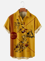 Tall Men's Pee Chee Folder Front and Back Cover Nostalgia Short Sleeve Shirt ElevenOasis
