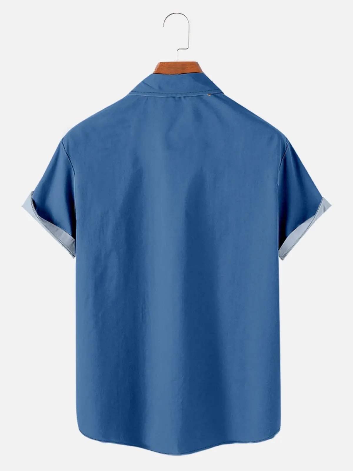 Men's Motorcycle Gas Station Printed Short Sleeve Shirt ElevenOasis