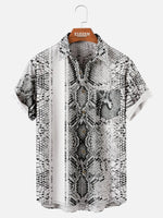 Men's Python Skin Short Sleeve Shirt ElevenOasis