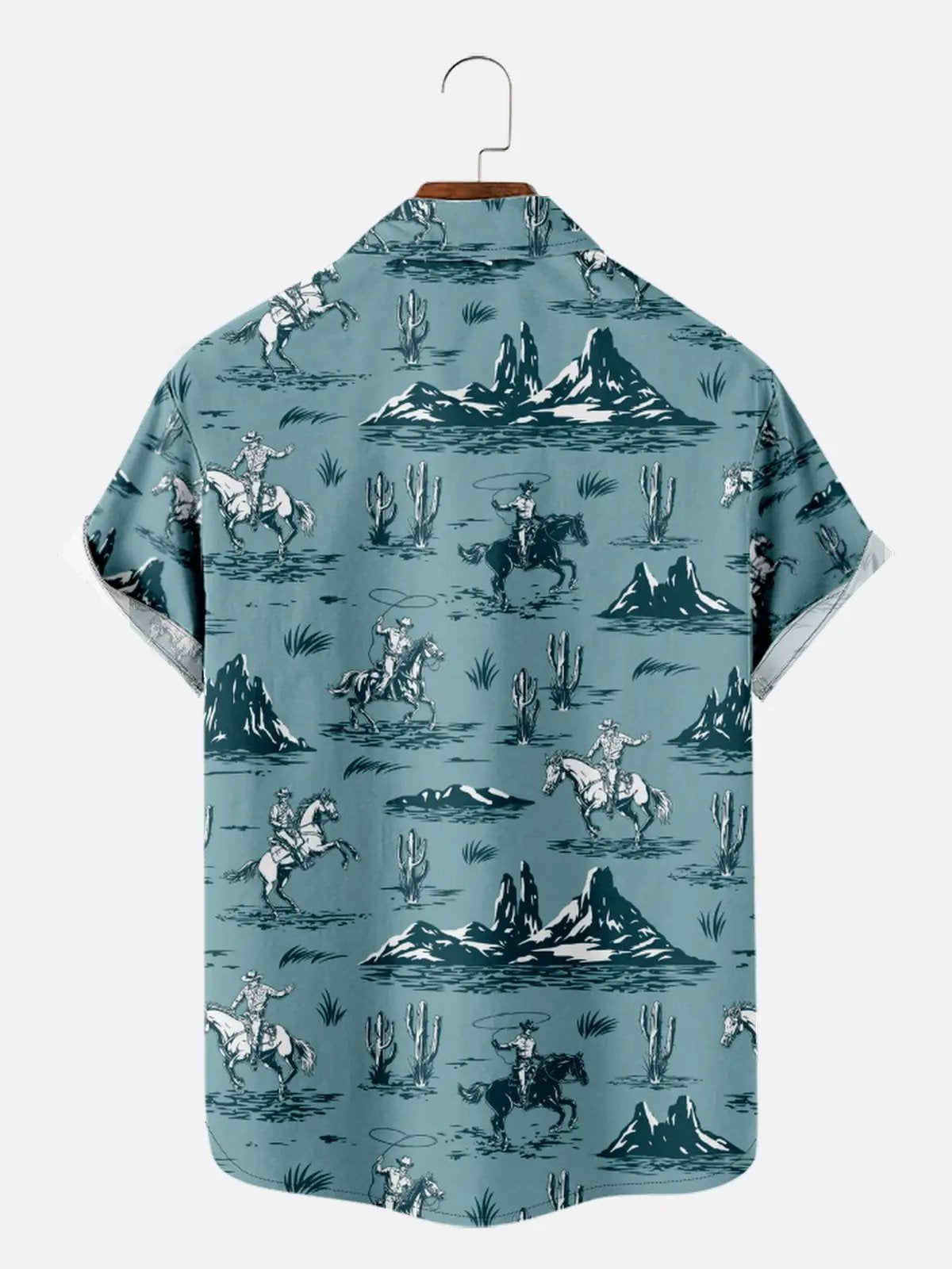 Men's Cowboys in the Desert All Over Print Short Sleeve Shirt ElevenOasis
