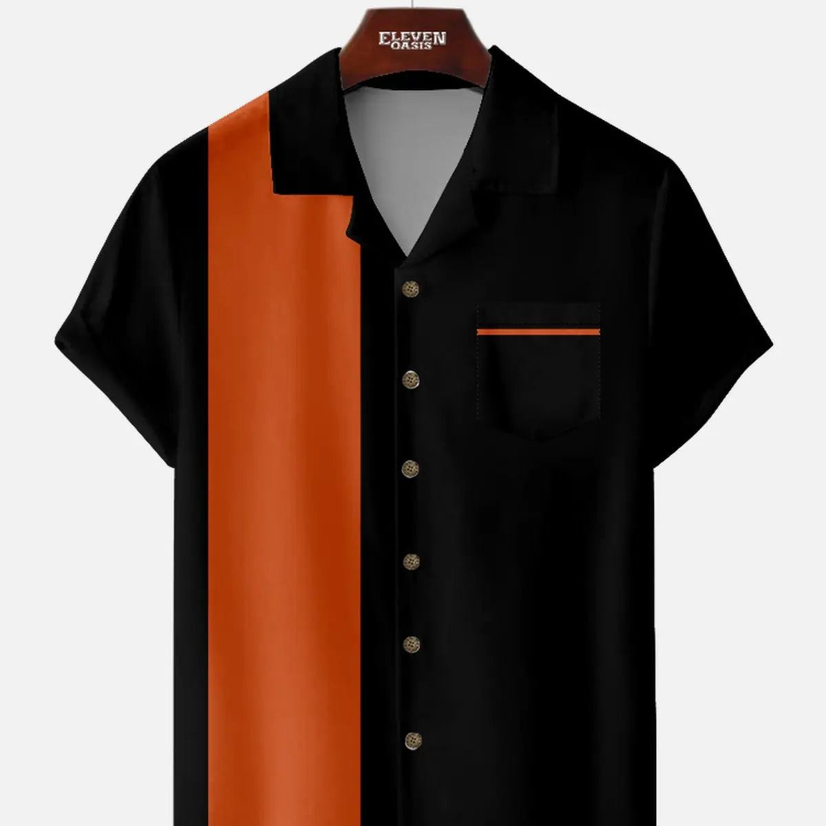 Men's Color Block Panel Short Sleeve Shirt ElevenOasis