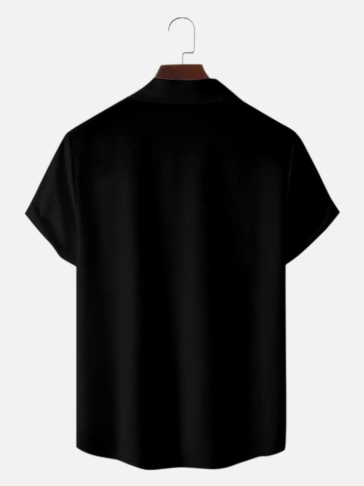 Men's Halloween Creepy Cats Striped Bowling Short Sleeve Shirt ElevenOasis